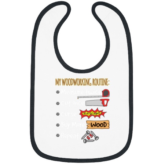 Woodworking Funny Measure Twice Cut Once Woodworking Handyman Carpenter Bibs
