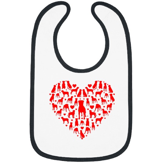 Dog Rottweiler Rottweilers Hearts Love Dog Lover Men Women Valentines Day Bibs
