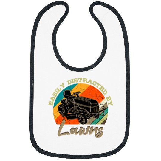 Easily Distracted By Lawns Lawn Mower Grass Cutter Gardener Bibs