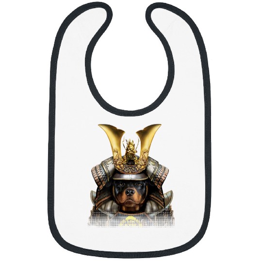 Dog Rottweiler Warrior wearing Japanese Samurai Armor Bibs