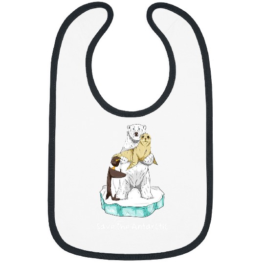 Funny Bear Save The Antarctic Global Warming Polar Bear Climate Change Cute Bears Bibs