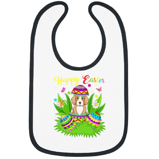Foxhound Dog Lover Floral Easter Egg Funny Foxhound Easter Bibs