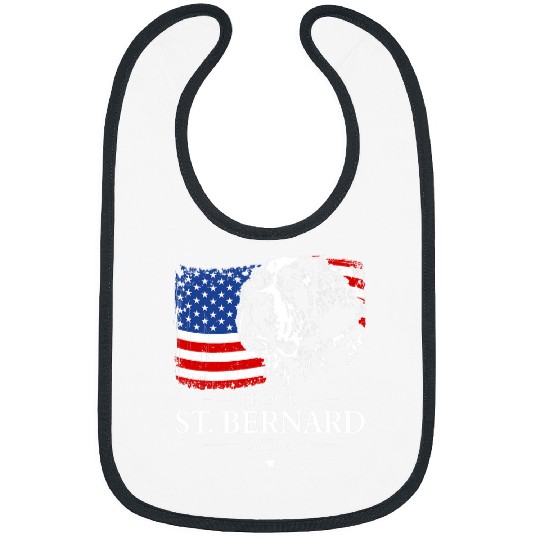 Proud St Bernard Dog Mom American Flag patriotic dog Bibs