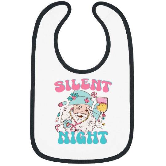 Retro Silent Night ICU nurses Christmas Intensive Care Unit 1 Bibs