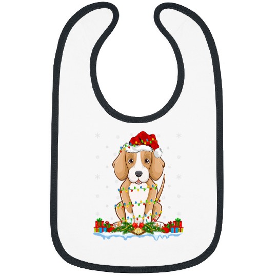 Foxhound Dog xmass Lighting Santa Foxhound Christmas Bibs