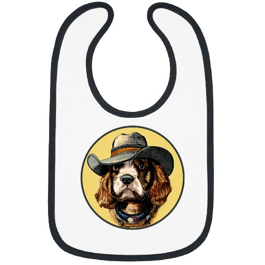 Cow vintages Cocker Spaniel Cowboy Funny Western Dog Cute Sheriff Mooey Heifer Bibs