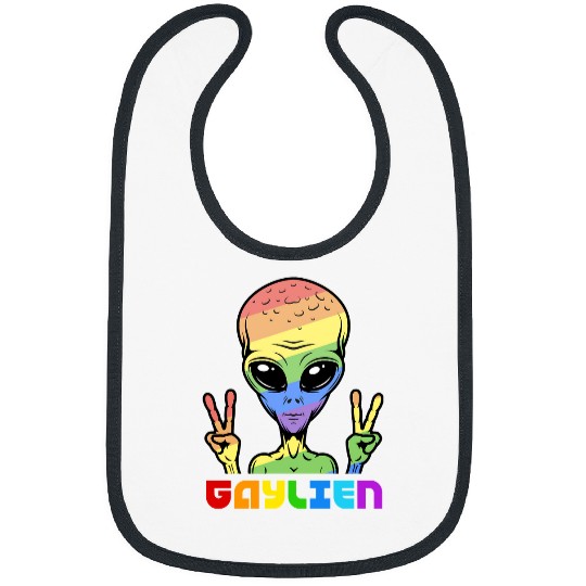 LGBT Pride Rainbow GaylienGay Alien LGBTQ Rights Rainbow Flag Pride Month 105 Gay LGBTQ Bibs