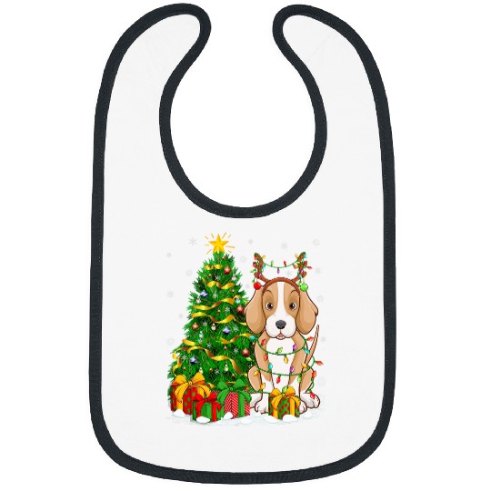 Foxhound Dog Lover Matching xmass Lighting Foxhound Christmas Bibs