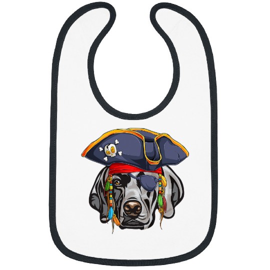 Weimaraner Pirate Funny Weim Dog 2 Bibs
