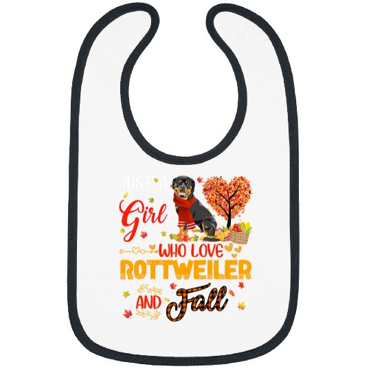 Dog Rottweiler Autumn Tree Rottweiler Thanksgiving Pumpkin Dog Fall Leaf Bibs