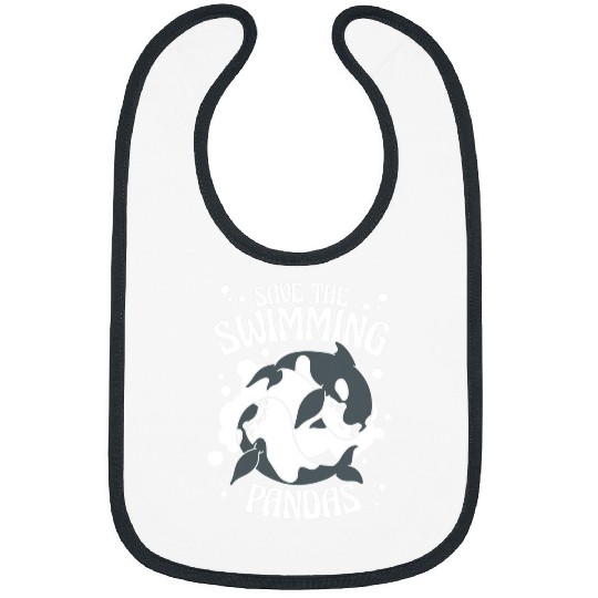 Funny Bear Orca Save the swimming pandas Cute Bears Bibs