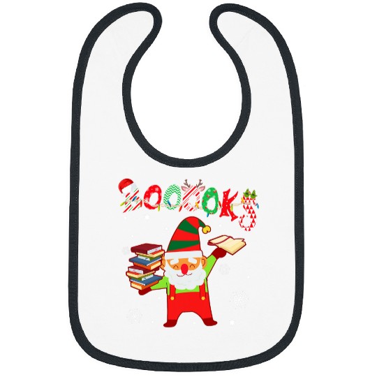 Reading Book Cute Christmas Gnome Books Librarian Reader Reading Teacher Reader Bibs