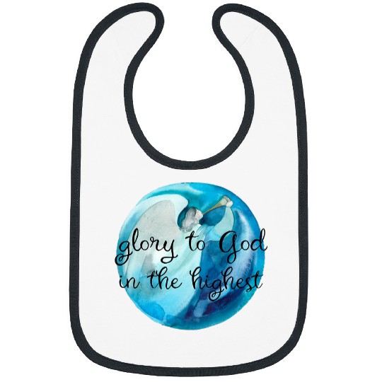 Trumpet Lover Glory to God Christmas Angel Trumpet Christian Holy Night Bibs