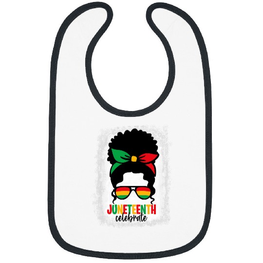 Black History African Woman Afro Celebrate Juneteenth Flag 1 Bibs