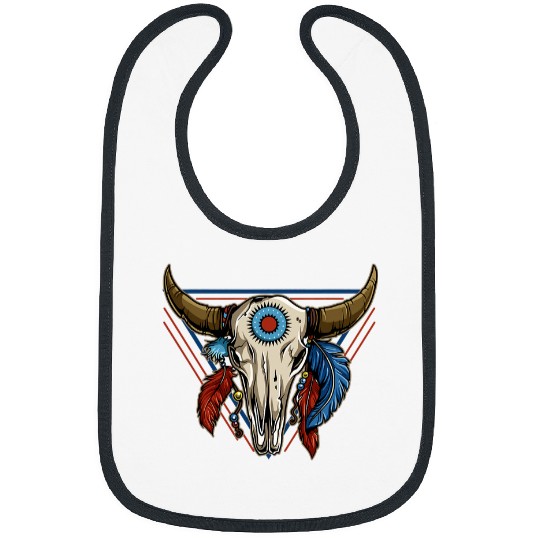 Skeletons Skulls Classic Buffalo Skull Native American Tribe Totem Skull Bibs