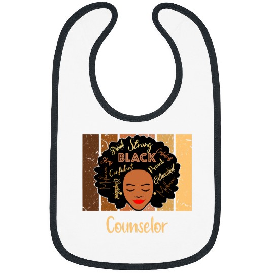Black Counselor Afro African American black history month Bibs