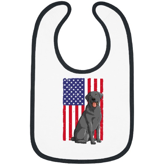 Labrador Lab Dog Cool Labrador For Men Women Black Lab US Flag 4th Of July Bibs