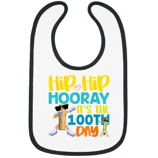 Funny Student Gift  Ruler Happy 100 Days Of School Bibs