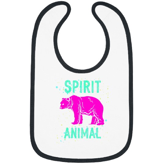 Funny Bear Spirit Animal Bear Lover Comfort Cute Animals Colors Cute Bears Bibs