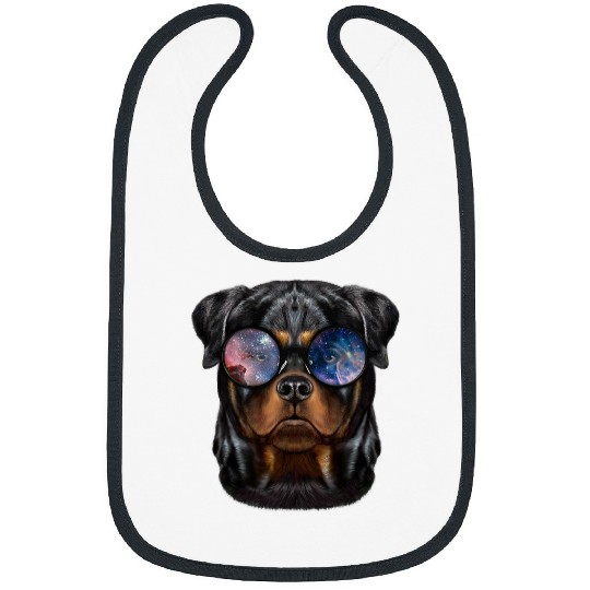 Dog Rottweiler wearing Space Galaxy Sunglass Bibs
