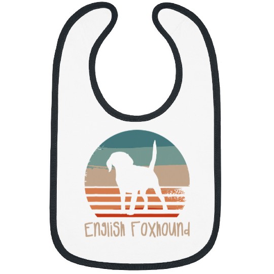 vintages Retro English Foxhound Dog Lover Bibs