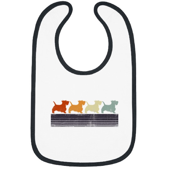 Dog Scottish Terrier vintages Retro Mom Dad Dog Women Bibs