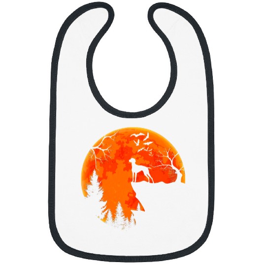 Dog Vizsla And Moon Halloween Costume Dog Lover Bibs