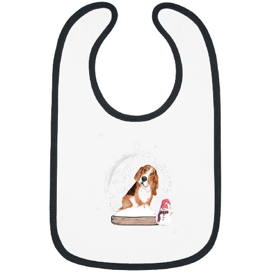 Dog Basset Hound Christmas Basset Hound Dog Snow Globe Pajama 91 Bibs