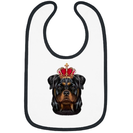 Dog Rottweiler King Rottweiler Dog Wearing an Imperial Crown Bibs