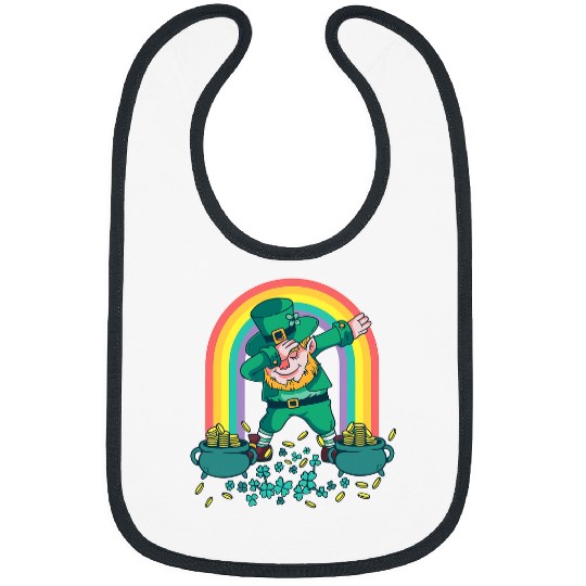 St Patricks Day Pot of Gold Rainbow Kids Dabbings Lebrechaun Bibs