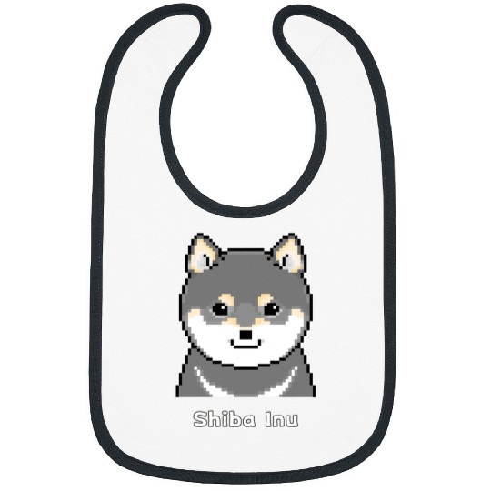 Dog Shiba Inu Black And Tan Shiba Inu Pixel Art Bibs