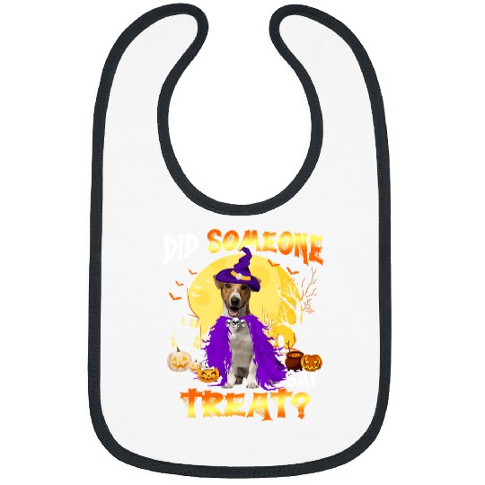 Dog Jack Russell Terrier Halloween Did Someone Say Treat 457 paw Bibs