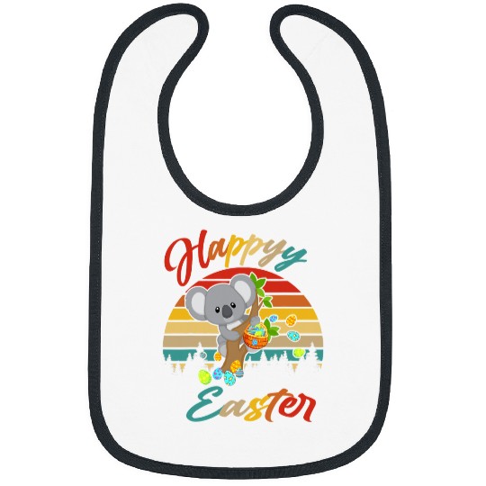 Funny Bear vintages Retro Happy Easter Bunny Koala Bear Easter Eggs Cute Bears Bibs