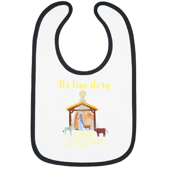 Merry Christmas Nativity Scene North Star True Story500 Bibs