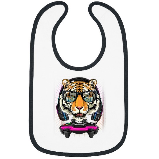 Tiger Gift Gaming Tiger Video Gamer Player Animal Lover 108 Bibs