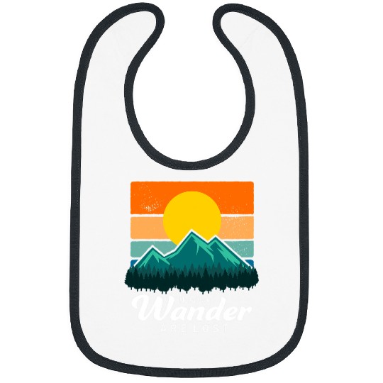 Hiking Hiker Retro Not All Who Wander Are Lost Trekking Hiking Men Women Hike Bibs