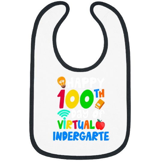 Happy 100th Days of Virtual Kindergarten Teacher Student Bibs