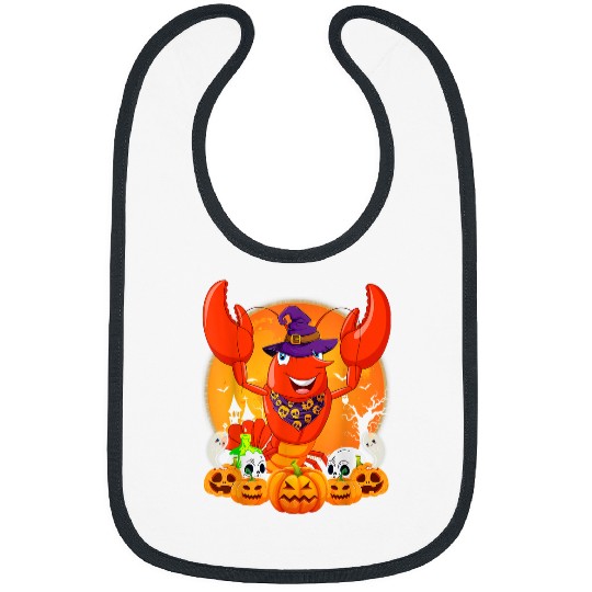 Skeletons Skulls Lobster Lover Scary Pumpkin Skull Witch Lobster Halloween 161 Skull Bibs