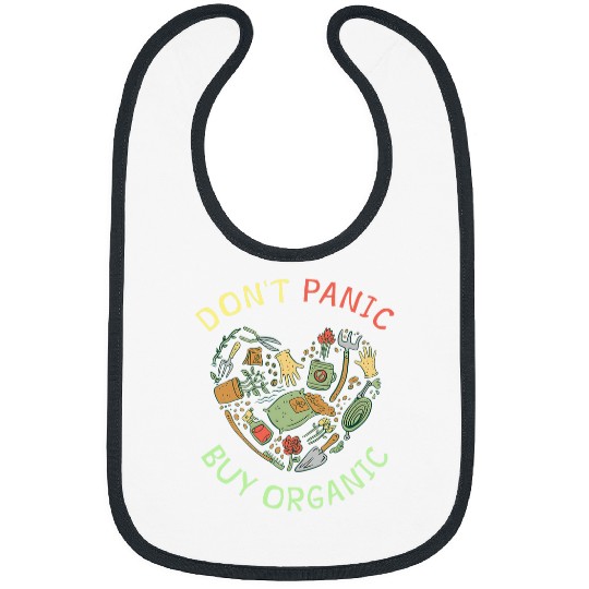 Dont Panic Buy Organic Healthy Food Farmer Gardener Bibs
