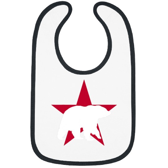 Funny Bear White Norcal Bear With Star Cute Bears Bibs