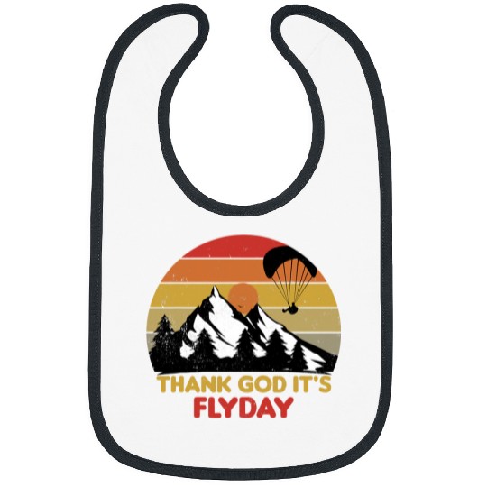 Thank God Its Flyday retro paraglider paragliding design Bibs