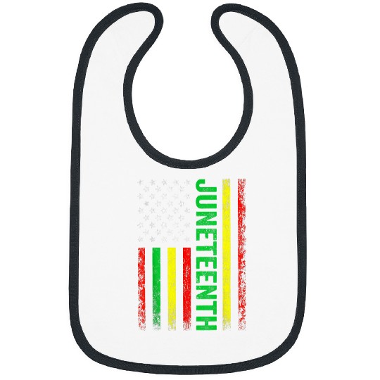 Black History Juneteenth African American USA Flag Bibs