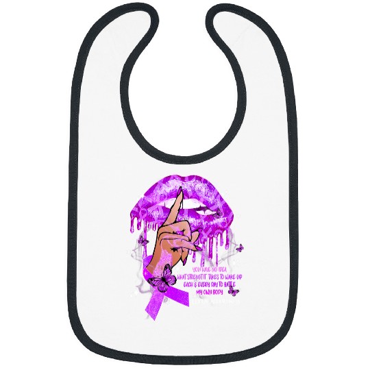 Lupus Warrior Dripping Lips Butterflies Women Lupus Awareness Bibs