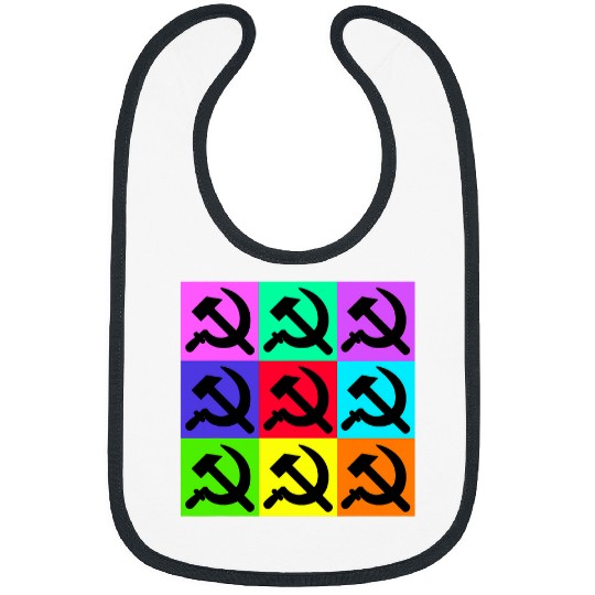 Black Hammer and Sickle Communist Colorful Pop Art Bibs