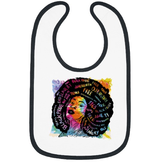 Black History Afro Woman Black Pride 1865 Bibs