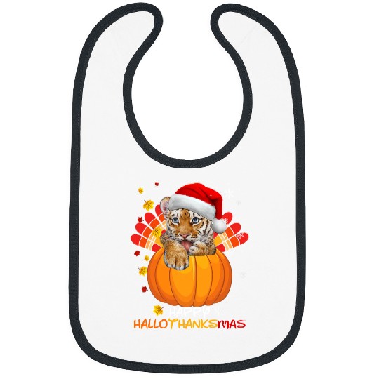 Tiger Gift Happy Hallothanksmas Halloween Thanksgiving xmass 102 Bibs