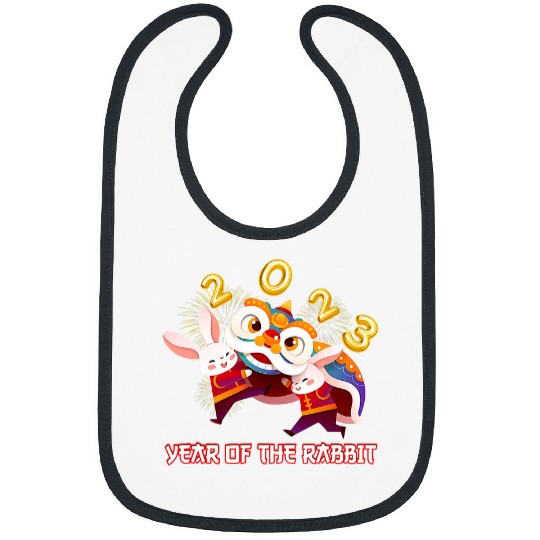 Rabbits Happy Lunar New Year 2Cute Chinese Rabbit Decorations 2 Bibs