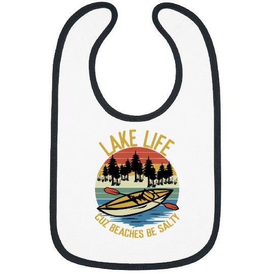 Kayak Water Kayaking Lake Life Cuz Beaches Be Salty vintages Retro 85 Bibs