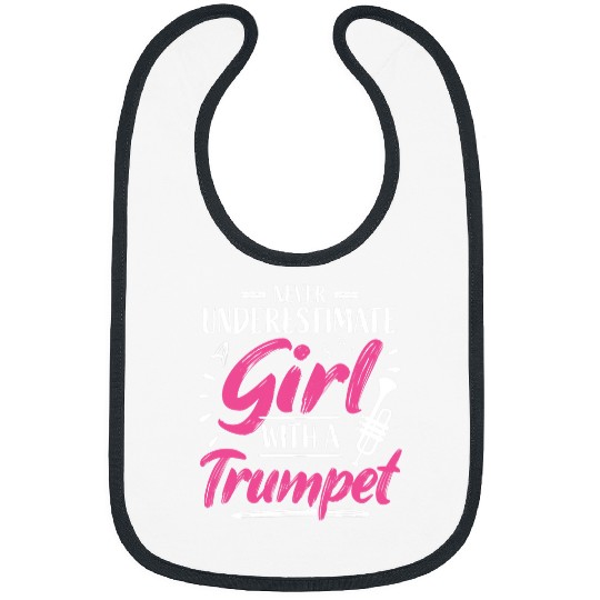 Trumpet Lover Girl Trumpet Player Saying Woman Trumpeter Bibs