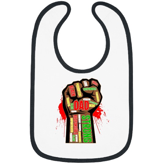 Black Dad African American Melanin Pride Black History Month Bibs